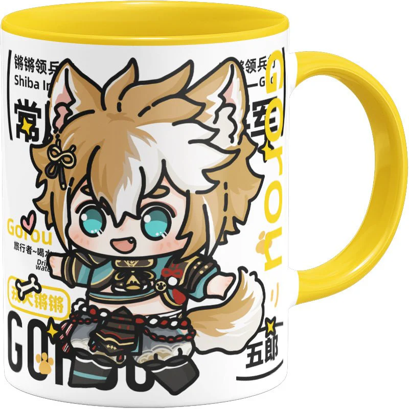 Genshin Impact Comic Style Cute Character Ceramics Mug - Gorou - Image 5