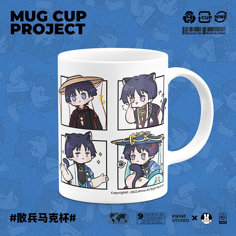 Genshin Impact Comic Style Cute Character Ceramics Mug - Wanderer (4 Frames) - Image 2