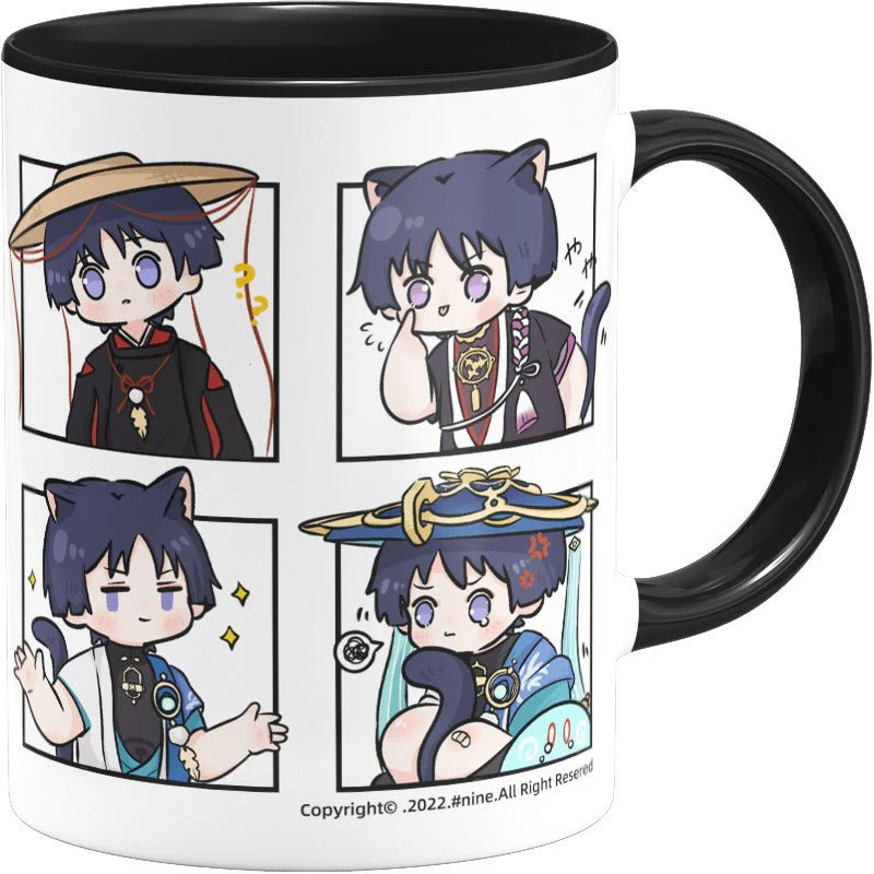 Genshin Impact Comic Style Cute Character Ceramics Mug - Wanderer (4 Frames) - Image 5