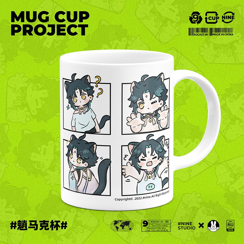 Genshin Impact Comic Style Cute Character Ceramics Mug - Xiao (4 Frames) - Image 2