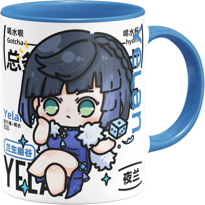 Genshin Impact Comic Style Cute Character Ceramics Mug - Yelan - Image 5