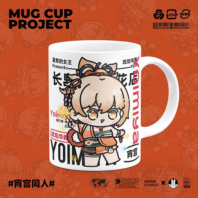 Genshin Impact Comic Style Cute Character Ceramics Mug - Yoimiya - Image 2