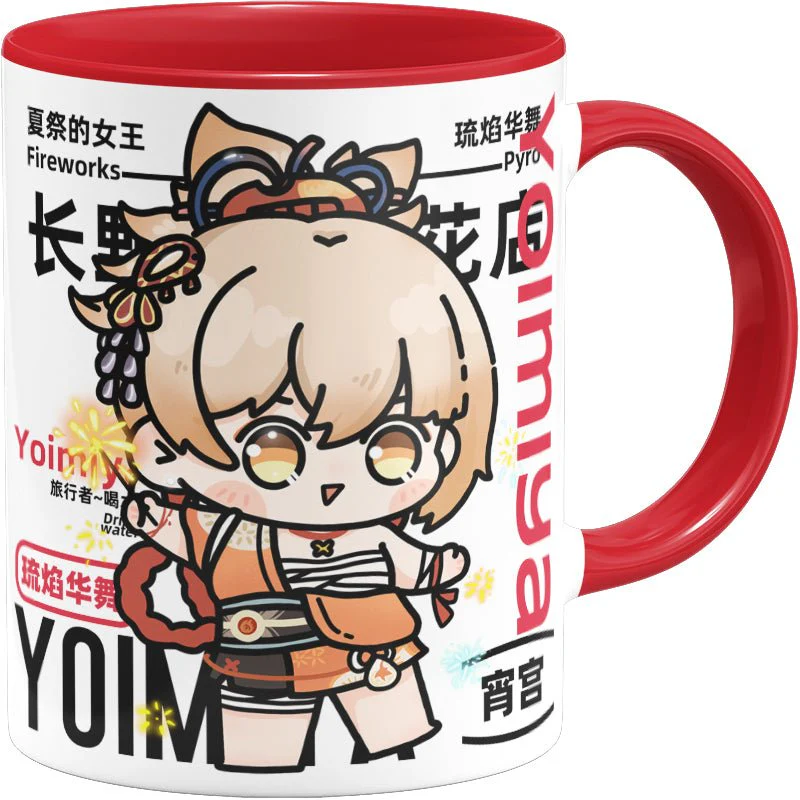 Genshin Impact Comic Style Cute Character Ceramics Mug - Yoimiya - Image 5