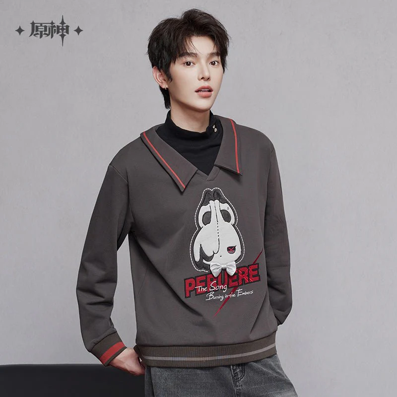 [OFFICIAL] Genshin Impact Arlecchino Impression Clothes - Two-Piece-Effect Sweatshirt - Image 4