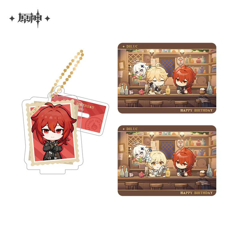 [OFFICIAL] Genshin Impact Happy Birthday Series Treasured Memories Character Stand Figure and Collection Cards Set - Image 3
