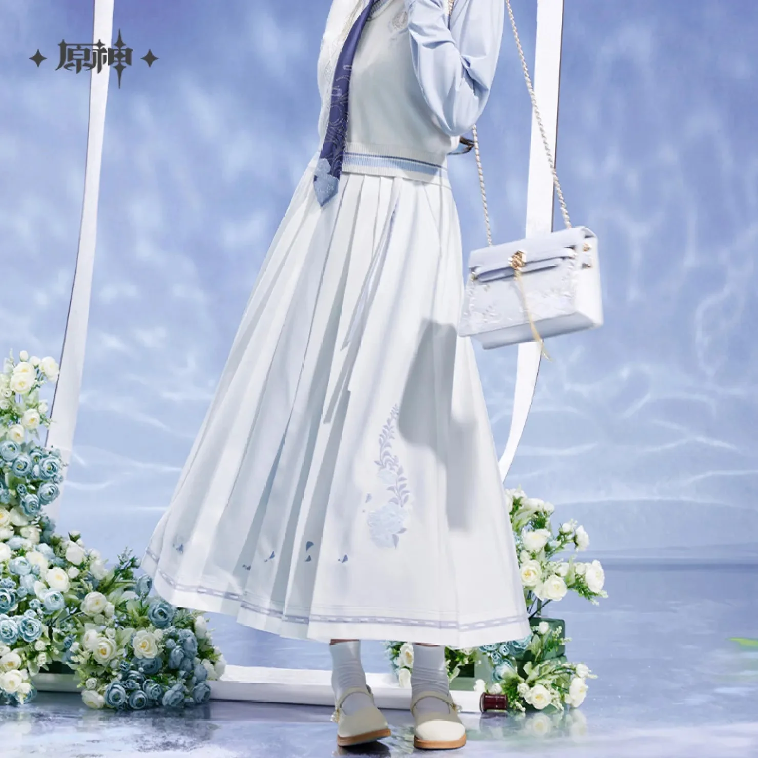 [OFFICIAL] Genshin Impact Kamisato Ayato Impression Series Apparel - Long Pleated Midi Skirt - Image 3